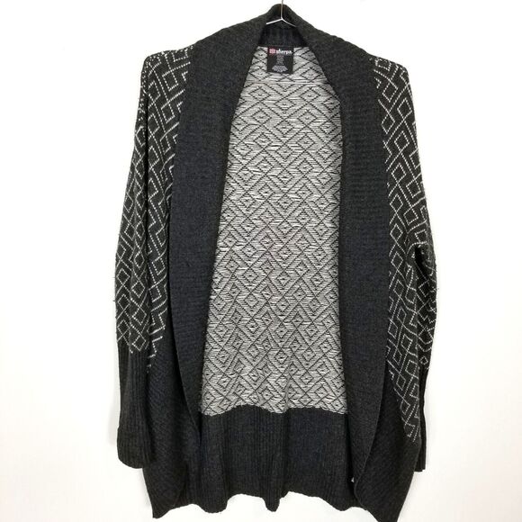 Sherpa Adventure Gear Women Dolga Cardigan Sz M Black Gray Merino Wool Blend - Picture 1 of 8